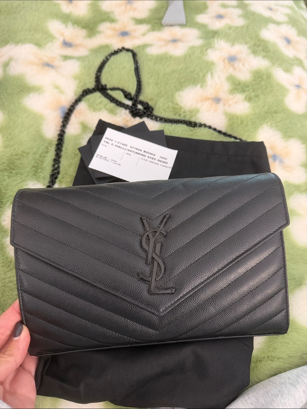 YSL Black Cassandre Envelope Bag